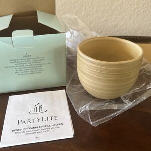 PartyLite Beige Bamboo Candle Holder